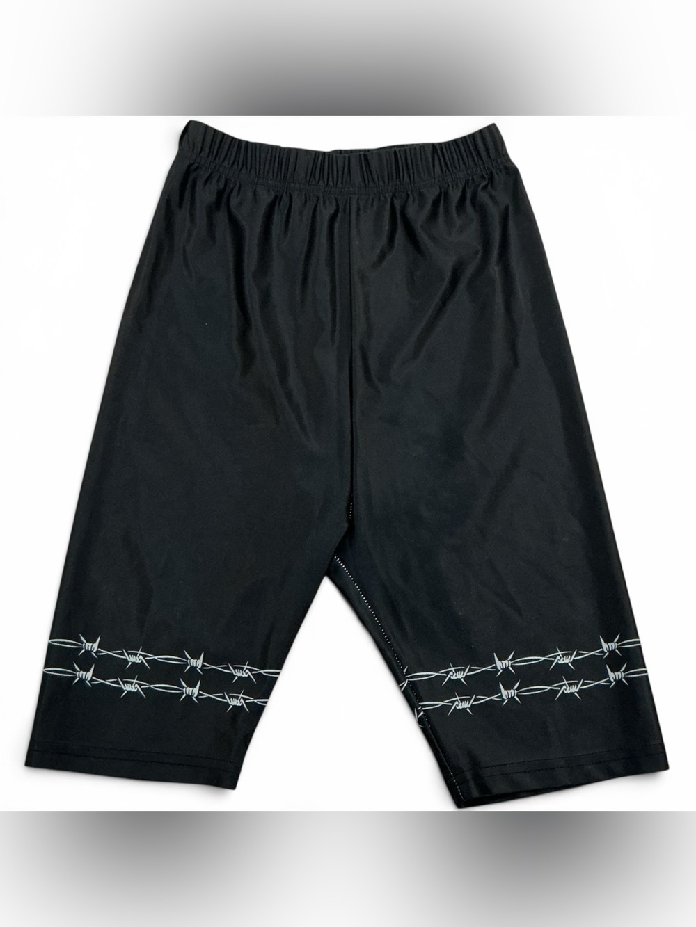 Women's Born Dead Black Bike Shorts with Barbed Wire Accent- Sz. XS